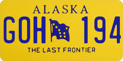 AK license plate GOH194