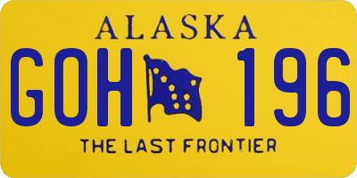 AK license plate GOH196