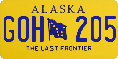 AK license plate GOH205