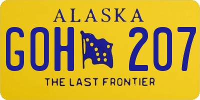 AK license plate GOH207