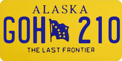 AK license plate GOH210