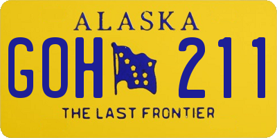 AK license plate GOH211
