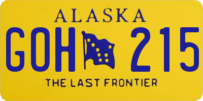 AK license plate GOH215