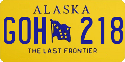 AK license plate GOH218