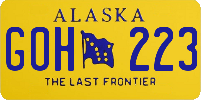 AK license plate GOH223