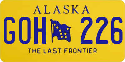 AK license plate GOH226