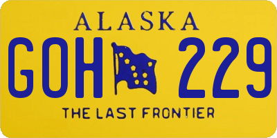 AK license plate GOH229