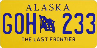AK license plate GOH233