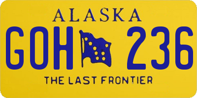 AK license plate GOH236