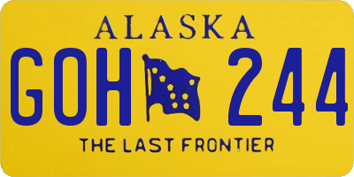 AK license plate GOH244