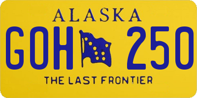AK license plate GOH250