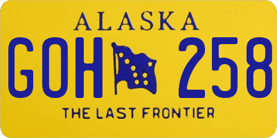 AK license plate GOH258