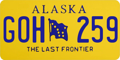 AK license plate GOH259