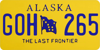 AK license plate GOH265