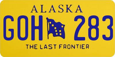 AK license plate GOH283