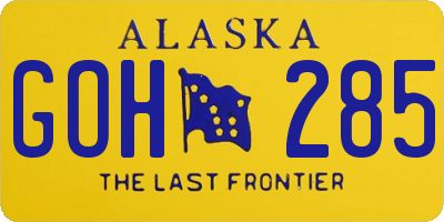 AK license plate GOH285