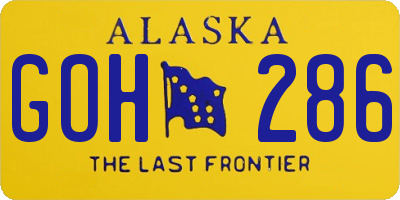 AK license plate GOH286