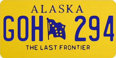 AK license plate GOH294