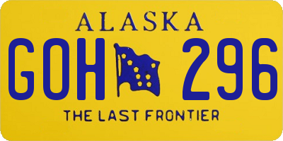 AK license plate GOH296