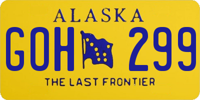 AK license plate GOH299