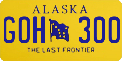 AK license plate GOH300