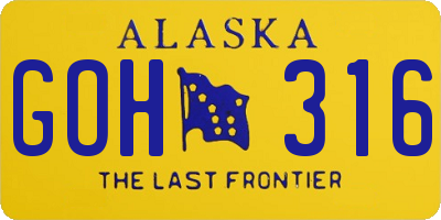 AK license plate GOH316