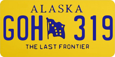 AK license plate GOH319