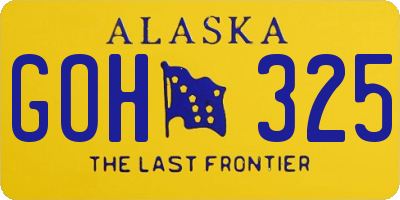 AK license plate GOH325