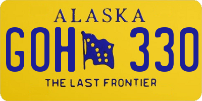 AK license plate GOH330