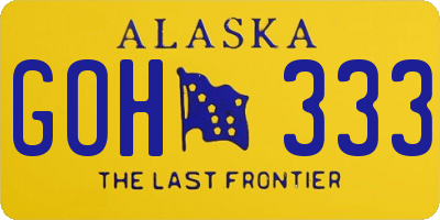 AK license plate GOH333