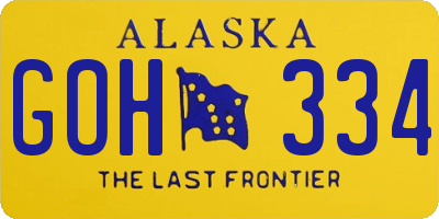 AK license plate GOH334