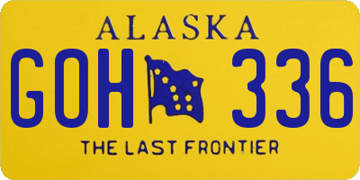 AK license plate GOH336