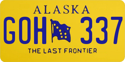 AK license plate GOH337