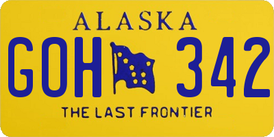 AK license plate GOH342