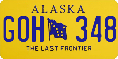 AK license plate GOH348