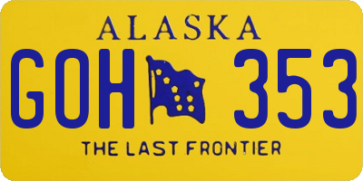 AK license plate GOH353