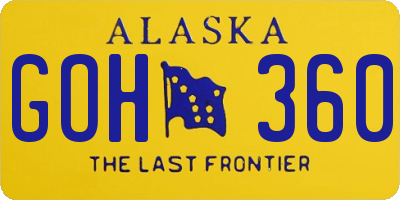 AK license plate GOH360