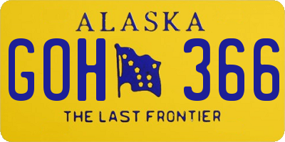 AK license plate GOH366