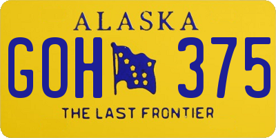 AK license plate GOH375