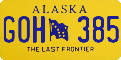 AK license plate GOH385