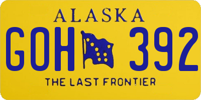 AK license plate GOH392