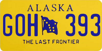 AK license plate GOH393