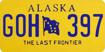 AK license plate GOH397