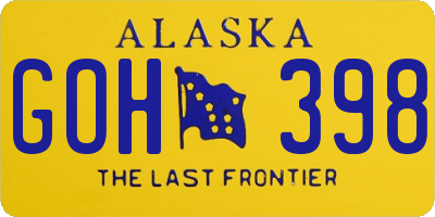 AK license plate GOH398