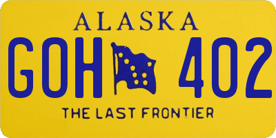 AK license plate GOH402