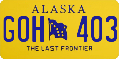 AK license plate GOH403
