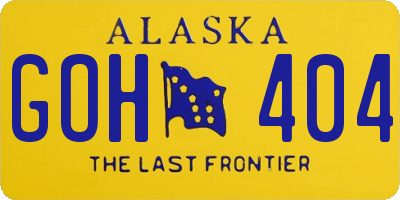 AK license plate GOH404