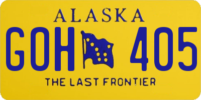 AK license plate GOH405
