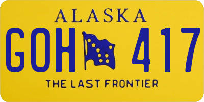 AK license plate GOH417
