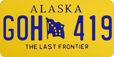 AK license plate GOH419